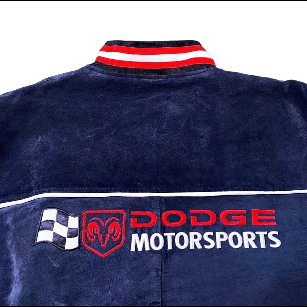 COPY - NASCAR Racing Jacket - Unisex Suede Moto Dodge Coat - Picture 6 of 12